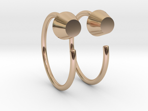 B Stud Mini Hoops in 14k Rose Gold