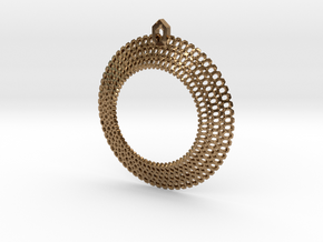 Crochet Pendant (precious/semi-precious metals) in Natural Brass