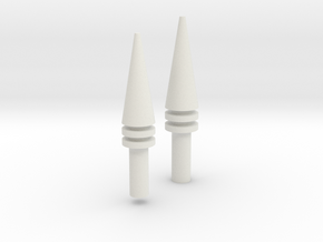 3d 2707 Front+Rear Cones in White Natural Versatile Plastic