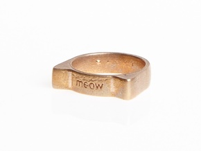 Meow ring 17mm in Natural Bronze