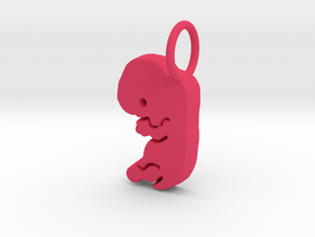 Eight Week Fetus Pendant/Charm in Pink Processed Versatile Plastic