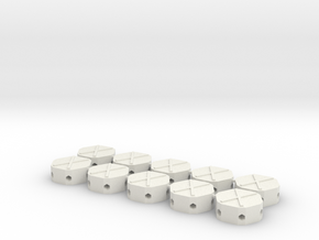 MGD-01 (10x): A Set with 10 Hexa-parts in White Natural Versatile Plastic