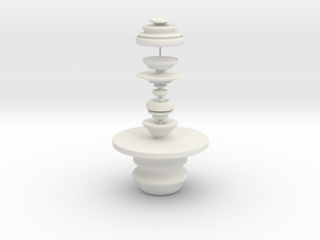 Table And Sculpture in White Natural Versatile Plastic