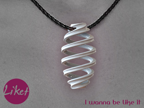 3D Infinity Pendant in White Natural Versatile Plastic