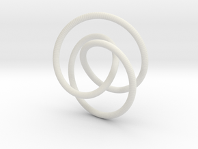 Smooth 2bridge Trefoil Torus Knot in White Natural Versatile Plastic