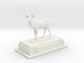 Stag on plinth comedy in White Natural Versatile Plastic
