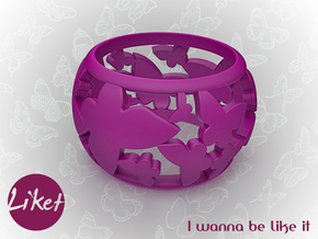 Butterfly orbit ring size 5 in Purple Processed Versatile Plastic