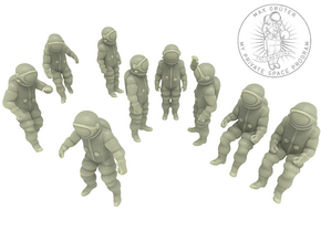 Generic Astronauts Set / 1:72 in White Natural Versatile Plastic