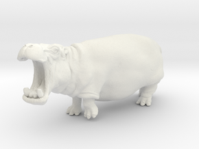 Hippo mini size (color) in White Natural Versatile Plastic
