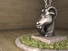 Goat(Pendant) in Polished Silver