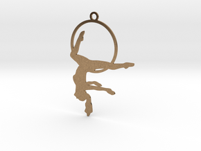 "Gazelle" Aerial hoop pose in Natural Brass