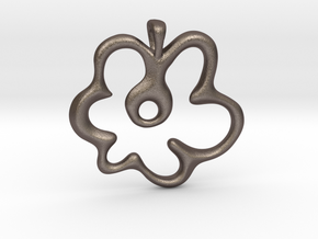 Gemini Flower in Polished Bronzed Silver Steel: Small