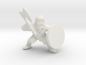 Dwarf Axeman 1 in White Natural Versatile Plastic