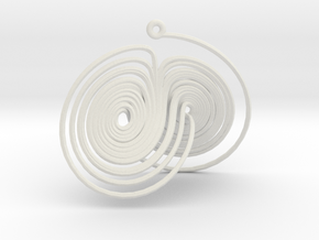 Lorenz Attractor System Necklace in White Natural Versatile Plastic