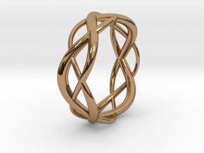Lissajous Ring 17mm, 3-7-5 in Polished Brass