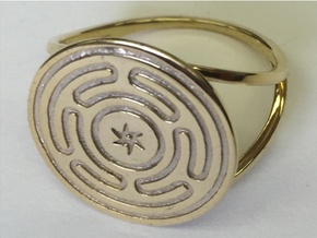 Wheel of Hecate ring (choose size) in 14k Gold Plated Brass