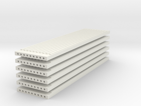 'N Scale' - (6) Precast Panel - Ribbed - 40'x10'x1 in White Natural Versatile Plastic