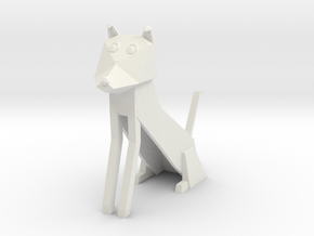 Folded Sculpture Dogs, Border Collie in White Natural Versatile Plastic