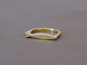 Fish Ring in Natural Brass: 8 / 56.75