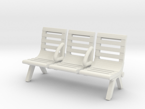 Modern Seat - Type 3 - HO Scale in White Natural Versatile Plastic