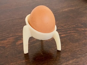 TRIPOD - Egg Cup  in White Natural Versatile Plastic