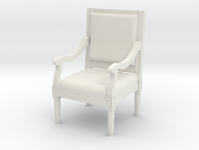 1:48 Louis XVI Armchair Straight Back in White Natural Versatile Plastic