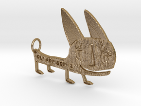 OLI ART BOX v1 Vicuna Figurine Pendant in Polished Gold Steel