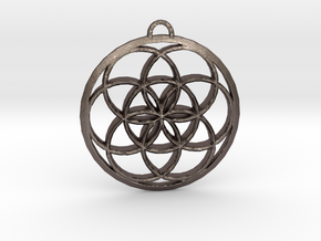 Seed Of Life in Polished Bronzed Silver Steel: Small