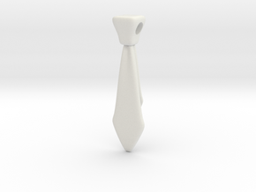 Tie Pendant in White Natural Versatile Plastic