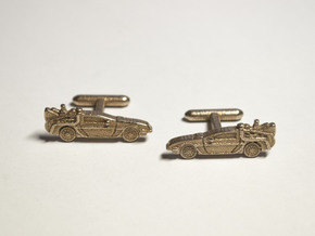 Back to the Future's Delorean: cufflinks in Polished Bronzed Silver Steel