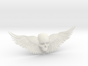 Winged Skull ring  in White Natural Versatile Plastic: 10.5 / 62.75