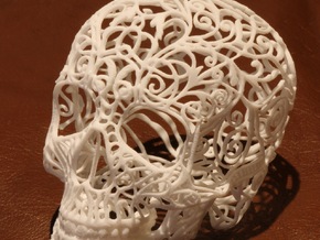 Skull Filagree - v1 - 27cm in White Natural Versatile Plastic