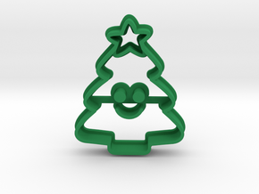 Mini Xmas Tree Cookie Cutter in Green Processed Versatile Plastic