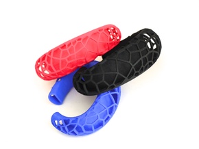 Polygon Cuff, geometric cuff bracelet in Black Natural Versatile Plastic: Small
