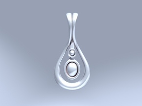 Droplet Pendant in Polished Silver