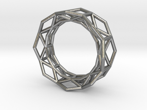 Hexagon - S in Natural Silver