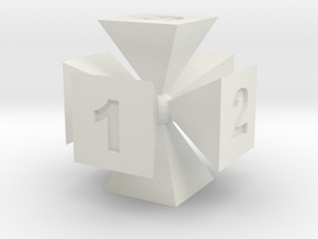 Die | Six sided in White Natural Versatile Plastic