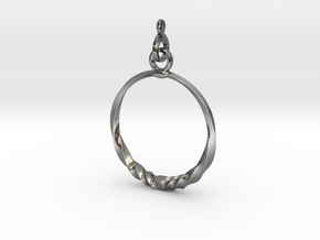 BlakOpal Twisting Hoop-small in Polished Silver (Interlocking Parts)