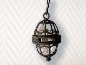 Cage Pendant in Black Natural Versatile Plastic