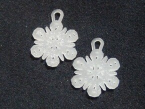 Small Snowflake Earrings in Polished Silver