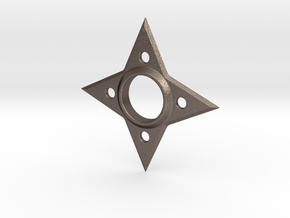 Hand Spinner Throwing Star in Polished Bronzed Silver Steel