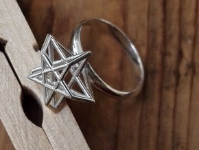 Pentagram Ring in Polished Silver