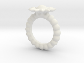 Flower-Ring-by-JamesMason in White Natural Versatile Plastic