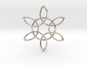 Floral Pendant in Rhodium Plated Brass