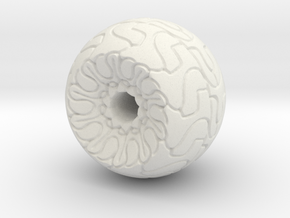 Ornamented Eyeball in White Natural Versatile Plastic