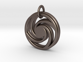 Circle of infinity in Polished Bronzed Silver Steel