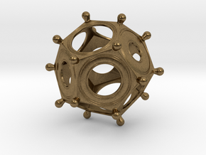 Roman Dodecahedron in Natural Bronze: Small
