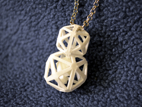 Polyhedron Snowman Pendant in White Natural Versatile Plastic