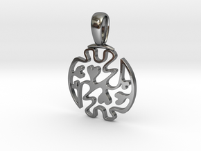 Gye Nyame Hearts - Pendant in Polished Silver