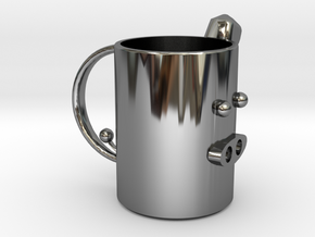 pig mug .stl in Fine Detail Polished Silver